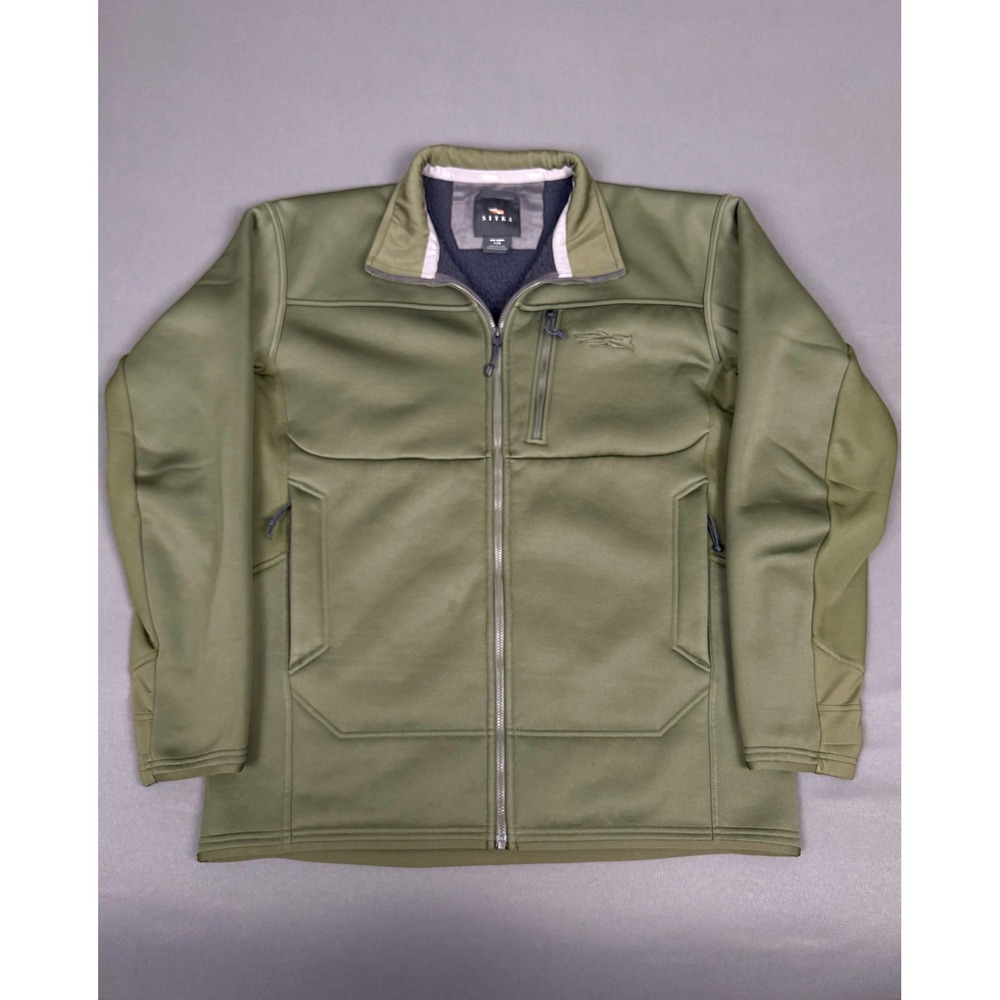 Sitka Traverse Jacket Mens Large Deep Lichen Full Zip Fleece Lined Softshell